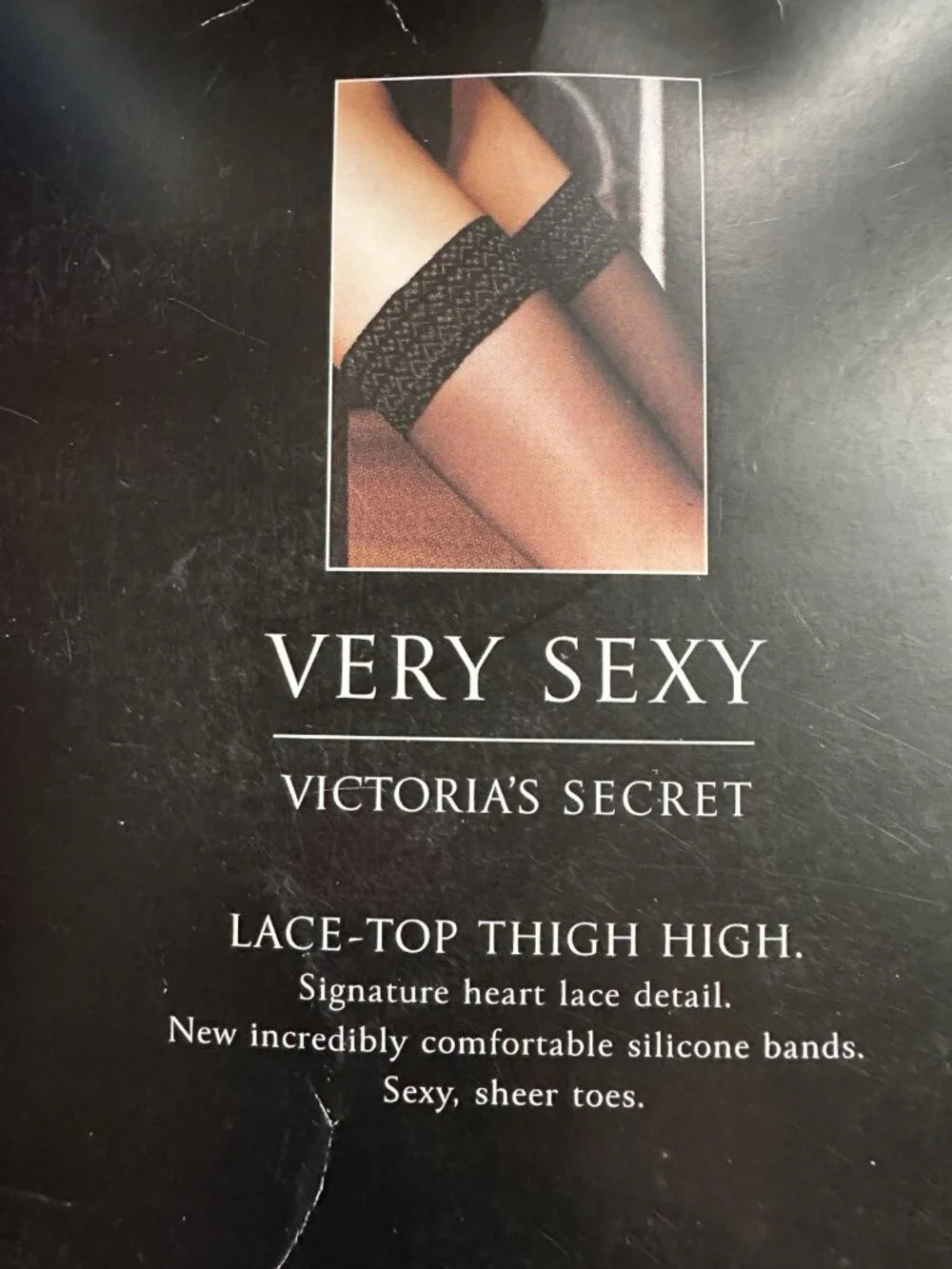 Victoria’s Secret Very Sexy Glamour Lace Top White Thigh Highs Stockings Size D